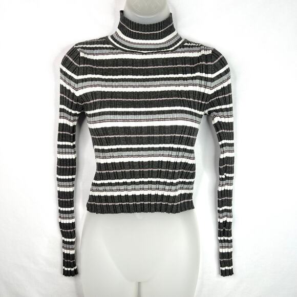 Pink Republic Ribbed Stripe Crop Turtleneck Small - Picture 1 of 7